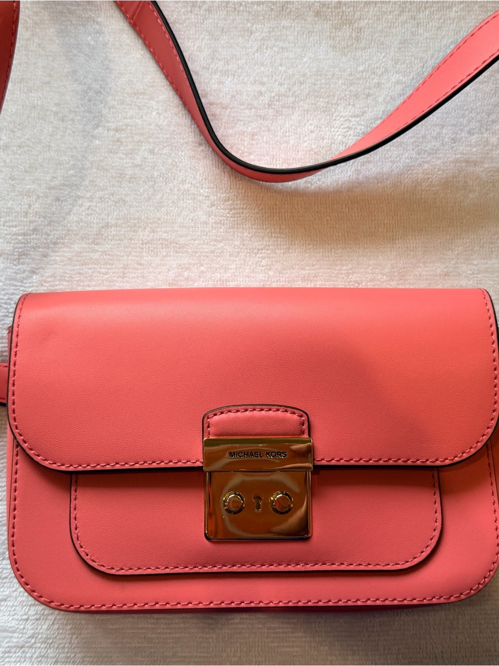 NWT Michael Kors Sloan Editor Small Flap Belt Bag Fanny Pack Tea Rose